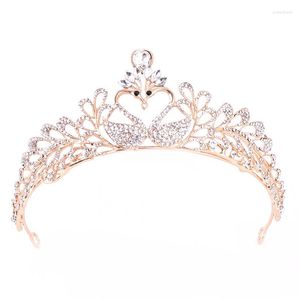 Tocados Tiara nupcial Cisne Novia Corona 2022 Diadema de diamantes de imitación europea y americana Tocado de vestido de novia