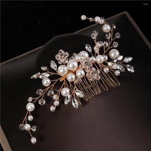 Coiffes mode Bridal Handmade Pearls Hair Combs Clips Crystal Clips For Women Wedding Party Bijoux Accessoires