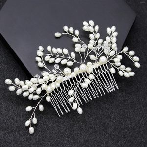 Headpieces Pearl Crystal Wedding Hair Combs Accessories For Bridal Flower Headwear Women Bride Hairpins Braiding Clip