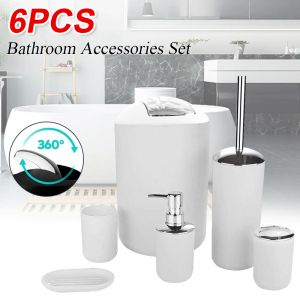 Têtes 6pcs accessoires de salle de bain ensembles de brosse à dents Brosse de lavabo de la brosse à dents Brosse de folie noire avec porte-amène-tasse à tasse de gobelet pour la maison
