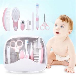 Heads Care Manucure Newborn Safety Peigne, brosse à cheveux, brosse à dents de doigt, Nail Clipper Grooming Healthcare Baby Care 7pcs Toothing Kit