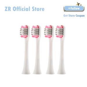 Têtes Zr Electric à dents brosses têtes 4pcs remplacement universel ag + têtes de brosse antibactérien rose / blanc / noir / rouges
