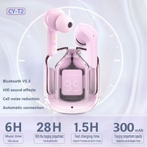 Headsets Cy T2 Casque Bluetooth sans fil Écouteur CÉCHARGE DE LED ALIMENTATION DU LED DIFFICATION STÉRPHONES SATÉRÉS POUR SPORT