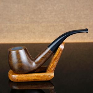 Bangs en verre capiteux narguilé/classique plié tuyau en bois d'ébène outils gratuits ensemble 9mm filtre pipe à fumer tabac à la main meilleur FT-508D en bois