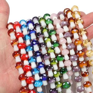 10/20pcs / lot couleurs mixtes Perles de champignon LAMPEL