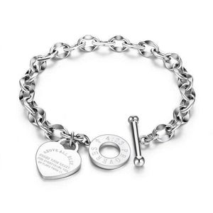 Pulsera en forma de corazón Proverbios Colgante para mujeres Regalo Metal Marca Designbracelets Moda Mujer Joyería de oro Regalos Q0603