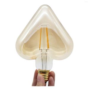 Ampoule à filament COB LED non dimmable en forme de cœur, lampe Edison, décoration intérieure de la maison, 360 degrés