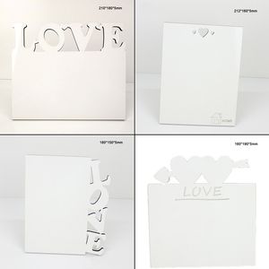 Marco de fotos en blanco de transferencia de calor, tablero de fotos de madera MDF DIY que graba amor, marcos de sublimación en forma de corazón, entrega gratuita