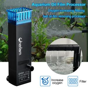 Chauffage 3W Aquarium Surface Oil Skimmer Filtre Mini Mute Auto Oil Film Processeur Retirez l'outil pour la filtration d'eau du réservoir de pêche 220240V