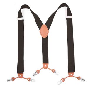 Bretelles robustes pour hommes 35 cm de large dos en Y avec 6 clips en métal bretelles élastiques réglables pour pantalons bretelles père mari cadeaux