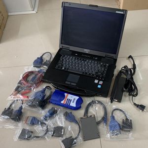 Herramientas de servicio pesado para camiones Diagnóstico 125032 Cables de enlace USB Adaptador completo con portátil Tougkbook CF 52 Computadora