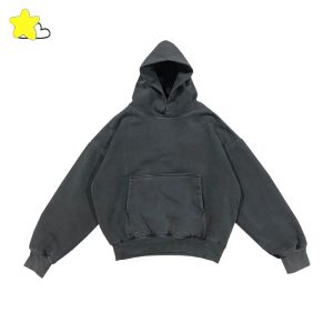 Tissu lourd meilleure qualité Double couche sweat à capuche à capuche hommes femmes Vintage lavé noir Streetwear pulls