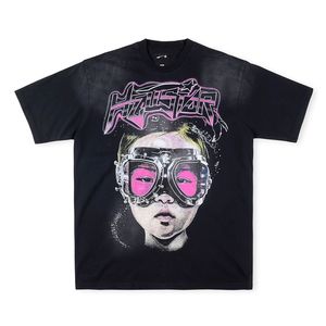 Heavy Made USA Men Swimming Goggles Imprime Coton Vintage Tee lavé Femmes T-shirts Casual T-shirts Summer Skateboard à manches Skateboard 24SS 1223