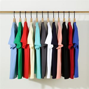 Camiseta pesada de verano de algodón puro, manga corta, color sólido, camiseta en blanco, fabricante Tiktok, transmisión en vivo, camiseta popular