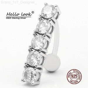 Hellolook 2022 New Upside Down Belly Boton Rings 925 Sterling Silver Button Percon Navel Percing Body Jewelry L230808
