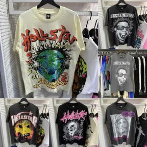 Hellstar Brand Mens Designer T-shirts Sleeve Tee Men Women Femmes Streetwear Hip Hop Fashion T-shirt Hell Star Short Best