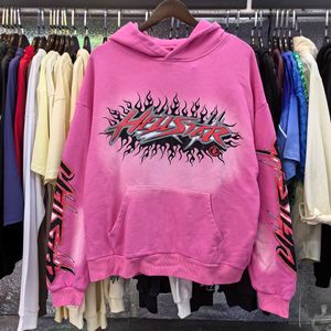 Hellstar sudadera con capucha sudaderas con capucha de diseño Hell Star Vintage Mud Print Washed Old Pink hip hop Bolsillos pintados a mano suéteres para mujer con capucha Sudaderas con capucha gruesas