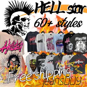 Hellstar camiseta para hombres camiseta punk diseñador thirth elasticated mangas cortas pantalones cortos de moda de verano set de ropa deportiva