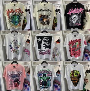 Hellstar T-shirt T-shirts de créateurs T-shirt graphique Vêtements assortis Hipster Tissu lavé Street graffiti Lettrage imprimé Vintage coloeful T-shirts amples