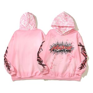 Hellstars Sudaderas con capucha retro ins Pintura fuera de impresión belleza calle alta pintada a mano graffiti sudadera con capucha Sudaderas sueltas Amantes Sudaderas de lana cálidas MLXL2XL