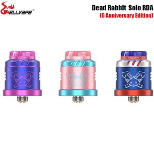 Hellvape Dead Rabbit Solo RDA (6ème édition anniversaire) Bobine Clapton 0,42Ω Ni80 avec anneau de beauté de 24 mm et 810 Ag+ Drip Tip en résine Cigarette électronique authentique
