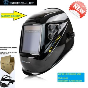 Helm SAFEUP MIG MAG TIG TRUE Color 4 sensores alimentado por células solares costoso casco de soldadura de oscurecimiento automático Máscara de Soldadura