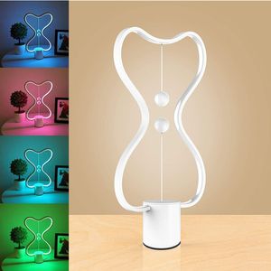 Heng Balance Lampe 7 Couleurs LED Lampe De Table Suspension Magnétique Intelligente Éclairage De Nuit Créatif pour La Décoration De La Chambre Cadeau De Noël