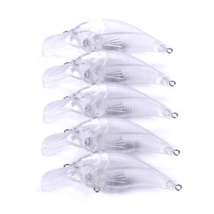 Señuelo de Pesca de 20 piezas, Crankbait sin pintar, 7,5 cm, 10,2g, señuelo de manivela de plástico duro en blanco, cuerpos de aparejos de Pesca