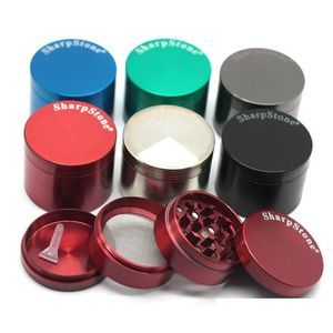Herb Grinder Grinstone Grinders 4 couches tabacco fumer métal 40 mm 50 mm 55 mm 6m Crushers Zinc Alloy Dry Herbal Drop Livrot Home GA DHDE1