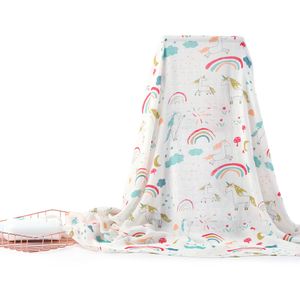 HereNice Nouveau-né Mousseline Couverture de dessin animé Doux Pur Coton Gaze Couette Literie pour bébé Swaddle Set Bébé Enfants Garçon Fille Serviette de bain LJ201105