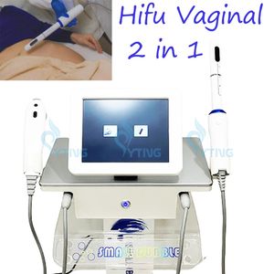 HIFU 2 dans 1 Vaginale Terrotage Face Face soulevant une intensité à haute intensité Ultrasons Élimination des rides Machine de beauté privée Vagin Sage de raffination de soins de la peau