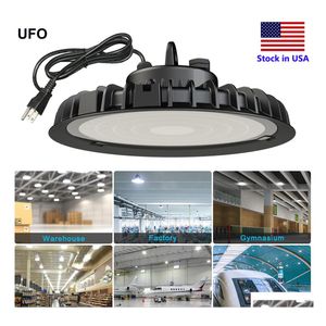 High Bay Ufo Led Light 100W 200W 300W Us Hook 5 Luces industriales Lámparas Drop Delivery Lighting Dhuqi