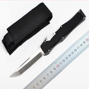 Couteau tactique automatique haut de gamme D2 Tanto lame satinée 6061-T6 manche en aluminium couteaux de poche EDC couteaux cadeaux avec sac en Nylon