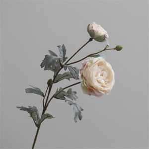 Simulation florale haut de gamme fleur de soie renoncule lulian peinture à l'huile vintage océan pivoine mariage maison échantillon décoration de la salle