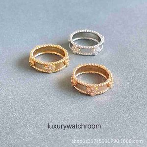 Anillos de joyería de gama alta para vancleff anillo cilíndrico cilíndrico anillo de oro rosa