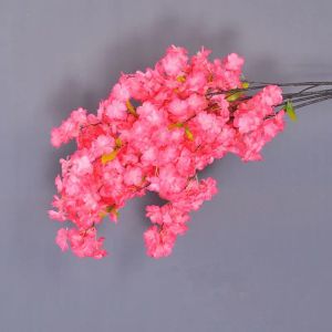 Bouquet de fleurs artificielles longues haut de gamme, Simulation de fleurs de cerisier, blanc, rose, Champagne, disponible pour la maison, fournitures de décoration de fête de mariage, 100 CM