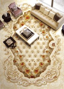 Haut de gamme luxe noble amélioration de la maison rose d'or modèle en pierre parquet carrelage 3D PVC mur papier auto-adhésif mural Plancher