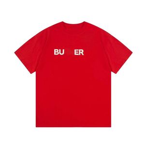 Hombres de gama alta Camiseta Diseñador Camisetas para hombre Moda para mujer Año nuevo Rojo Letra de una sola fila Impresión gráfica Camiseta Casual Tendencia suelta Cuello redondo Color sólido Camiseta de algodón