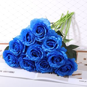 Simulation de Rose en tissu de soie unique haut de gamme, fleur de Simulation, décoration de mariage pour la maison, décoration douce d'ingénierie, vente en gros