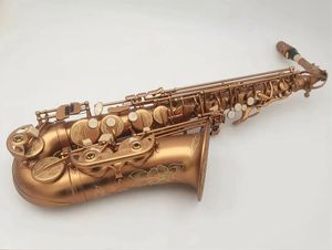 Finition antique de haute qualité Eb E-flat Saxophone Alto Sax Shell Key Carve Pattern Instrument à vent avec étui Autres accessoires identiques aux images