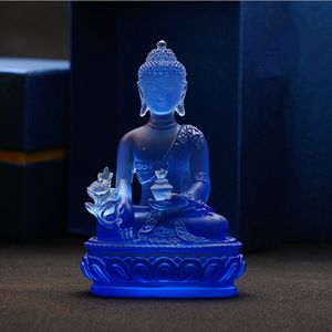 Verre de haute qualité Arts et artisanat Bouddha statue sculpture diagramme cadeau décoration décoration de bureau à domicile