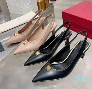 Baotou – sandales à talons hauts pour femmes, chaussures simples pointues, portant des sandales d'extérieur, chaussures Muller tendance