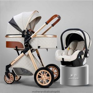 High Landscape 2-in-1 Baby Stroller That Can Sit Lie Down Change Direction Shock Absorption and Fold Newborn Children's Handcart
