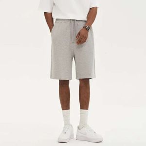 High Lu Street Align Slioid Coror DrawString Five Point Casu Pant L'entraînement 380g Pile en boucle Pure Coton Men Shorts citron Gym Cémon Running