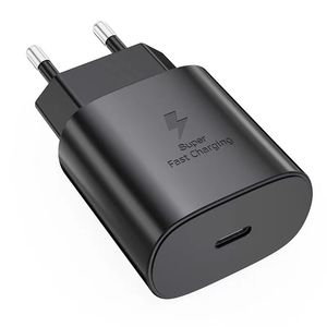 Cargador PD de 25 vatios de alta calidad OEM Carga súper rápida USB-C Carga rápida Tipo C Enchufe de EE. UU. / UE / Reino Unido Cargador adaptador de corriente alterna para Samsung Note 10 S22 S20 ep-ta800