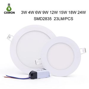 Indoor Downlights Dimmable ultra thin led panels Round Shape Recess hidden Ceiling Lights indoor lightings 110-265V