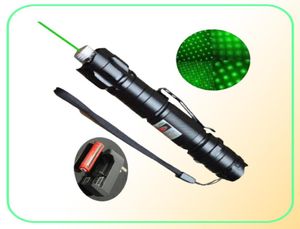 Haute puissance 5MW 532 nm Pointeur laser Pen Green Laser Pen Burning Beam Brack étanche avec 18650 Battery18650 Charger7875476