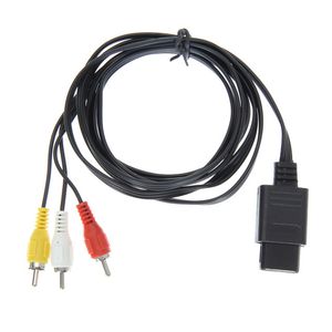 Câble de cordon vidéo AV TV RCA de haute qualité de 1.8m 6FT pour cube de jeu/pour SNES GameCube/pour Nintendo pour câble de jeu N64 64 100 pièces/lot