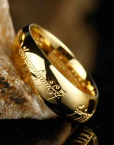 Anneaux de couleur 18k de haute qualité Good Gift Yellow Gold One Ring of Power Bijoux pour les femmes Men3214944