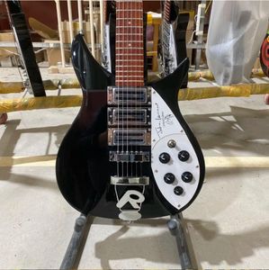Guitare électrique 325 de haute qualité avec pont R Tail, couleur noire, 6 et 12 cordes